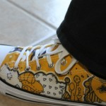 appareldynastysneaker yellow apple radio sneaker converse style