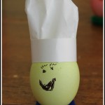 chef easter egg, chef hat for easter egg, decorating easter eggs, not for kids crafts