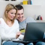 Young couple internet shopping