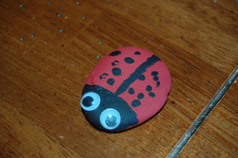 Lady Bug Painted Rock Kids Craft
