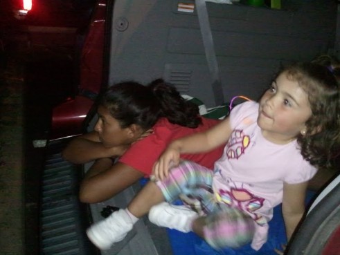girls watching the fireworks
