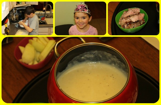 cheese fondue with the kids