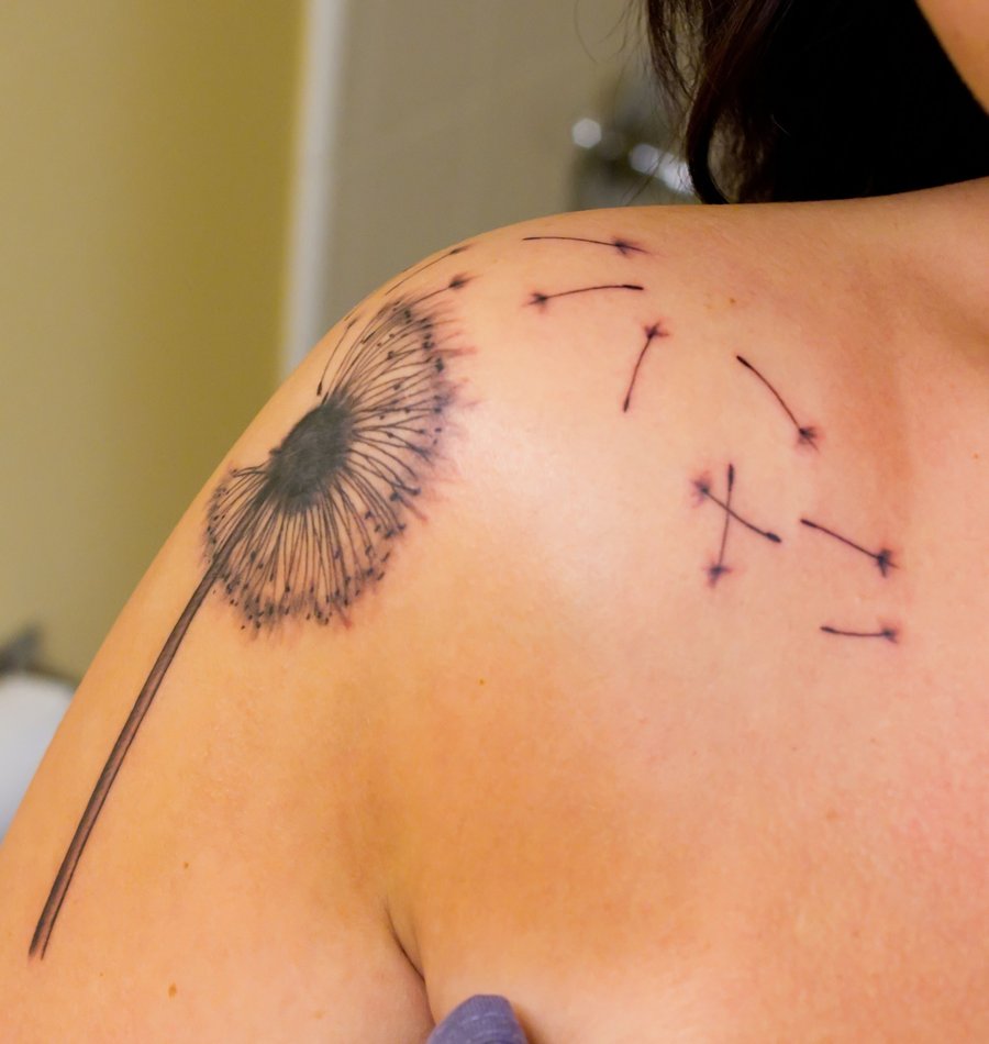 dandelion wishes, pretty tattoo