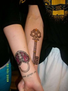 lock and key tattoo, pretty tattoo, best and worst tattoo designs