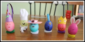 easter egg family, decorated easter eggs, non traditional easter eggs, not for kids, a craft kids can't do