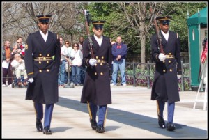 tomb of the unknown soldier, guard change, arlington cemetery, washington dc