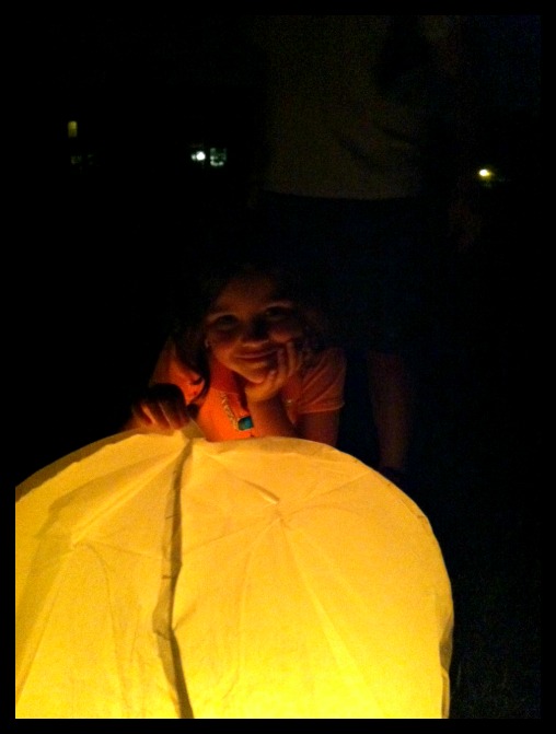 floating lanterns in the sky