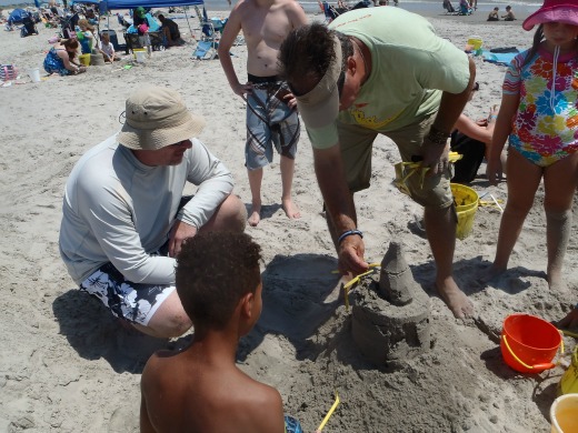 rob building sand castle