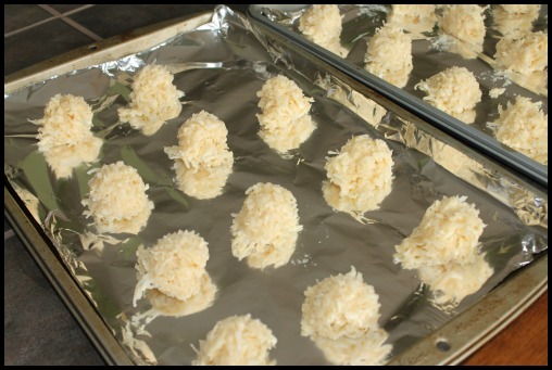 cookie sheets of coconut macaroons