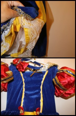 snow white costume for kids, detail