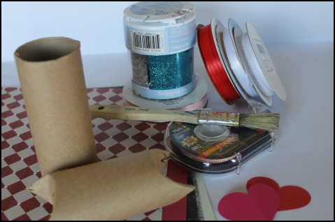 craft supplies, toilet paper rolls