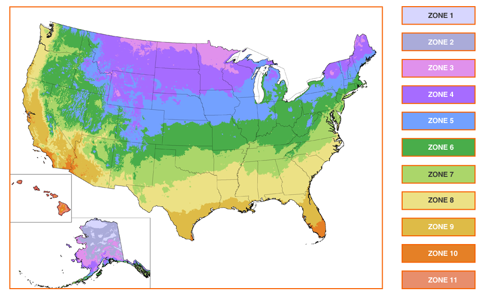USDA зоны. Зона USDA 3. Климатическая карта Америки. Зона USDA 5.