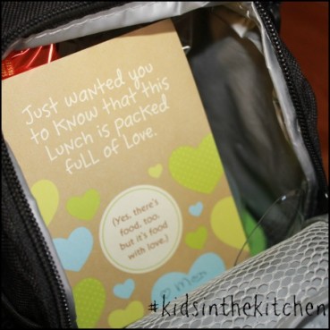 #kidsinthekitchen, notes in the lunchbox