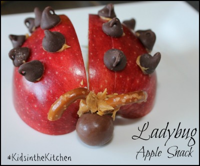 Ladybug Apple Snack for kids #kidsinthekitchen
