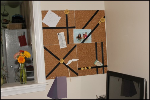 Work Space Memo Board using Cork Tiles