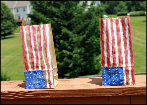 american flag luminaries