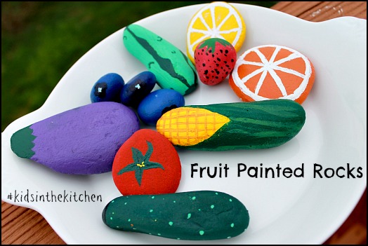 fruit painted rocks