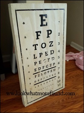 Wooded Eye Chart #upcycle