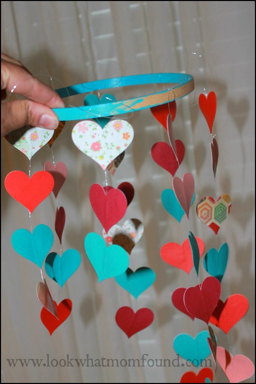 Paper Heart Chandelier #craft