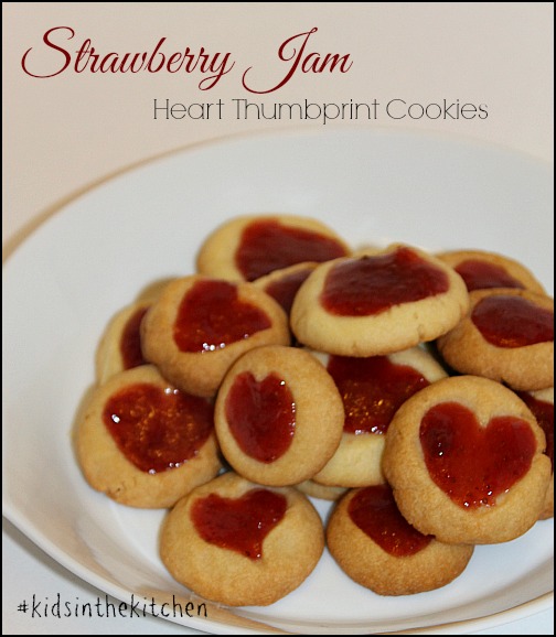 Strawberry Jam Heart Thumbprint Cookies