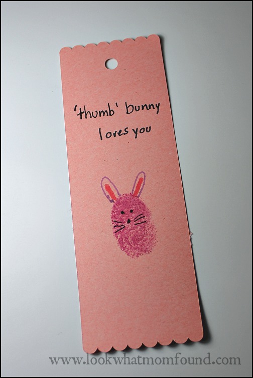 Bunny Thumbprint Valentine Bookmarks