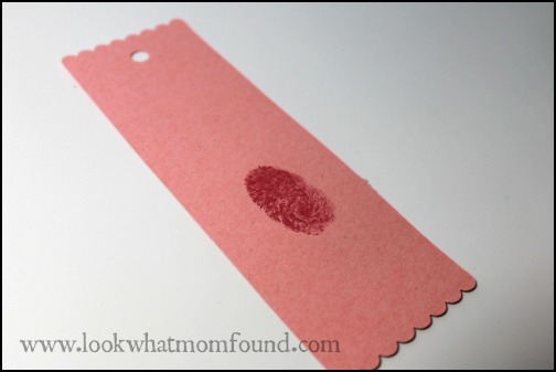 Thumbprint Valentine Bookmarks