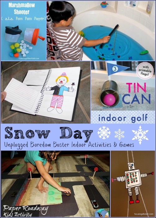 Snow Day Unplugged Boredom Buster Activities & Games