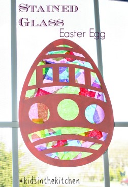 Stained Glass Easter Egg Craft for Kids #kidsinthekitchen #eastercraft