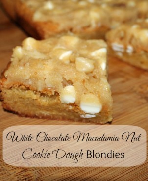 White Chocolate Macadamia Nut Cookie Dough Blondies #kidsinthekitchen