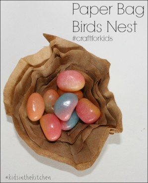 DIY Paper Bag Birds Nest #craftsforkids #kidsinthekitchen #easter