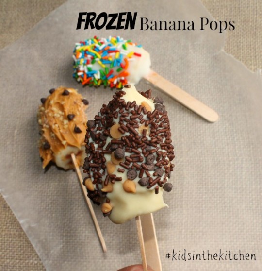 Frozen Banana Pops #kidsinthekitchen #recipe, cooking with kids