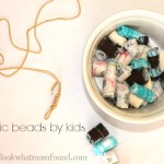 Making Fabric Beads by Kids #craft
