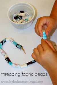 Making Fabric Beads by Kids #craft