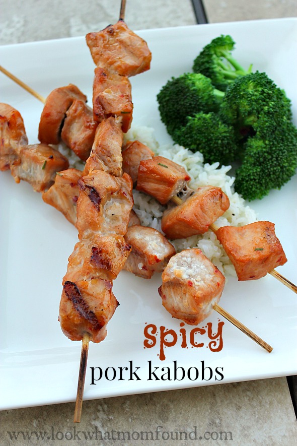 Grilled Spicy Pork Kabobs #recipe