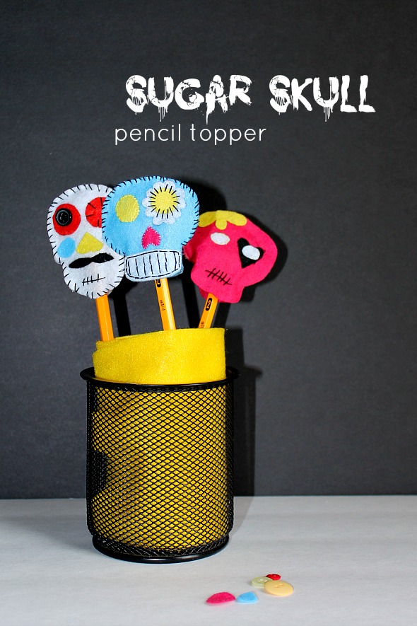 Sugar Skull Pencil Toppers #halloween #craft