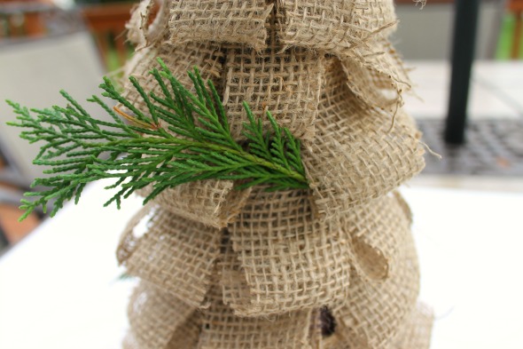 Handmade Burlap and Evergreen Tree Holiday Craft