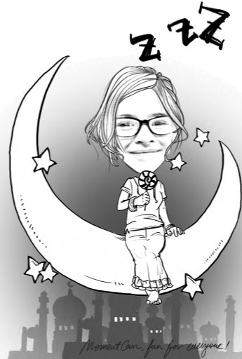 MomentApp, Shae sitting on the moon cartoon #VZWBuzz Apps for Creative Kids