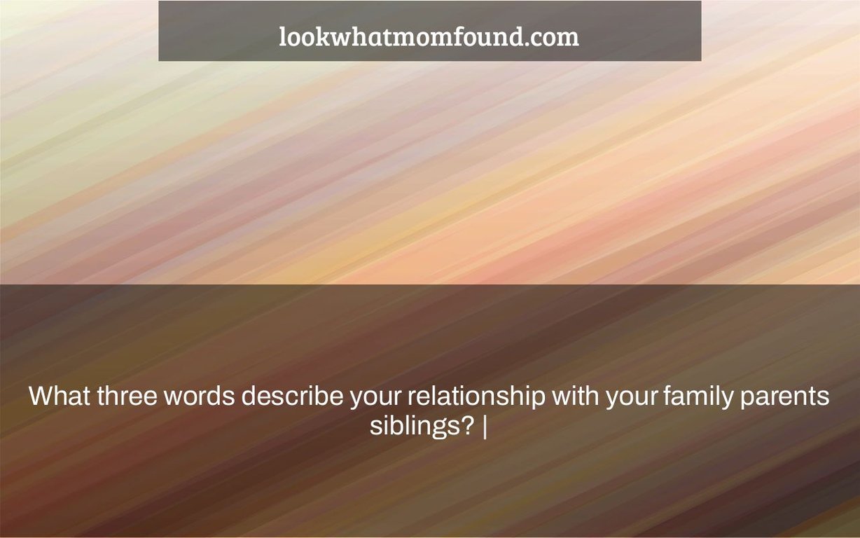 What Three Words Describe Your Relationship With Your Family Parents 